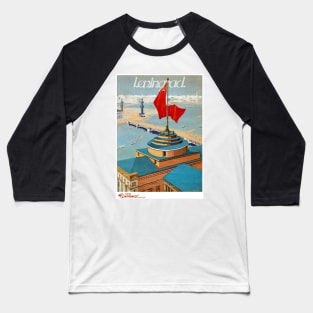 Vintage Travel Poster USSR Leningrad Russia Baseball T-Shirt